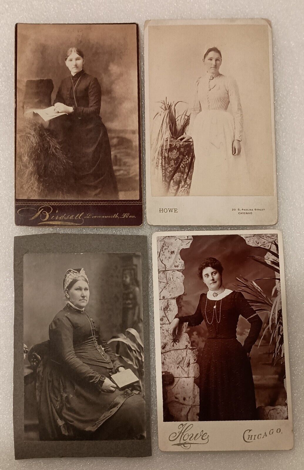 Lot Of 4 - Antique Photo Cabinet Cards Of Women Portraits Victorian Era Chicago