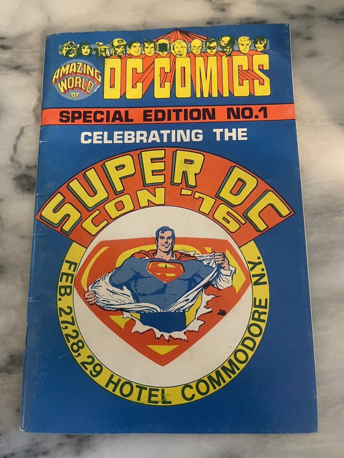 DC comics SUPER CON 1976 comic program BATMAN sketch by John Workman Mego rare