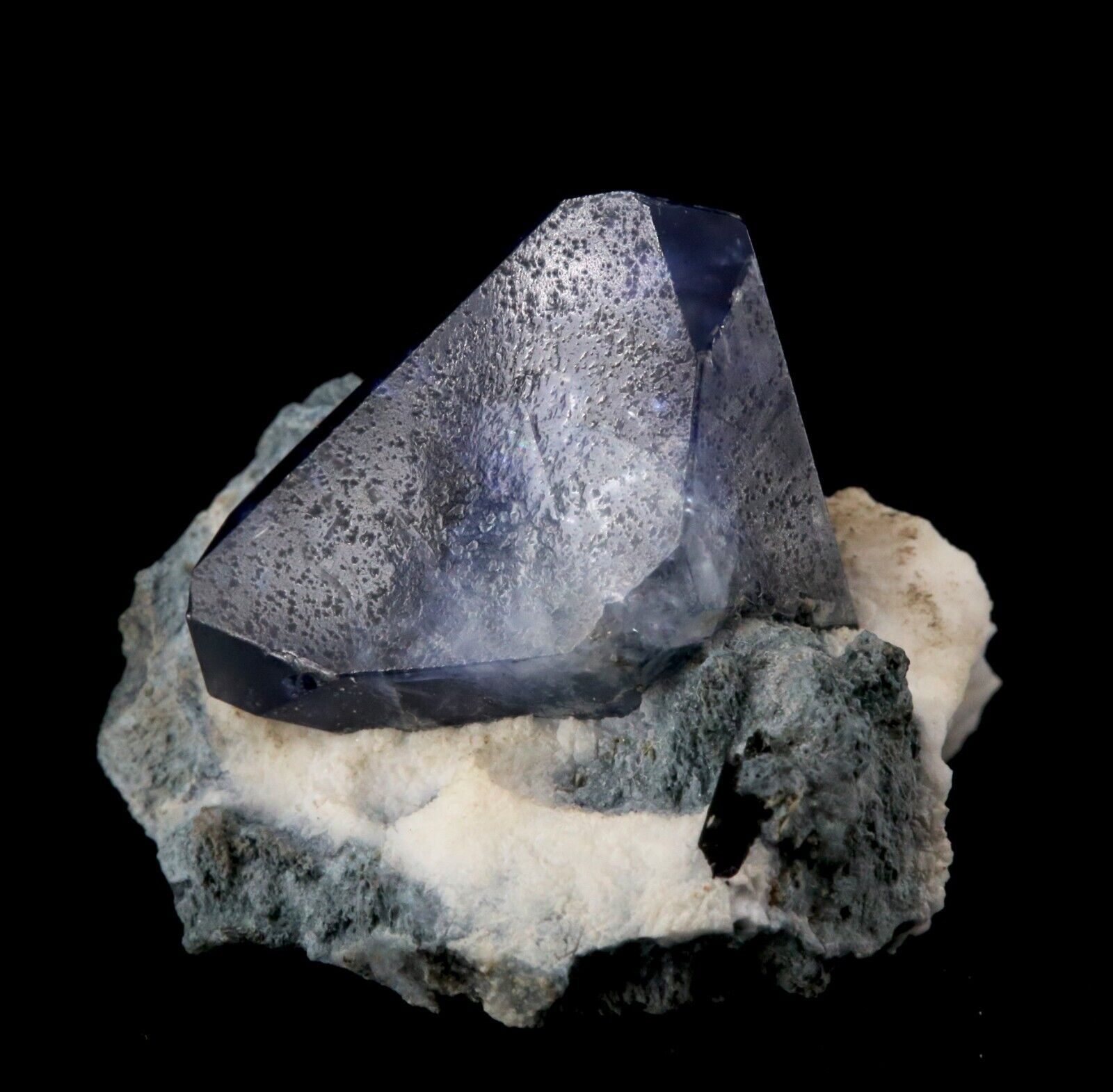 Superb Blue Benitoite Crystals on Natrolite TN- San Benito County California