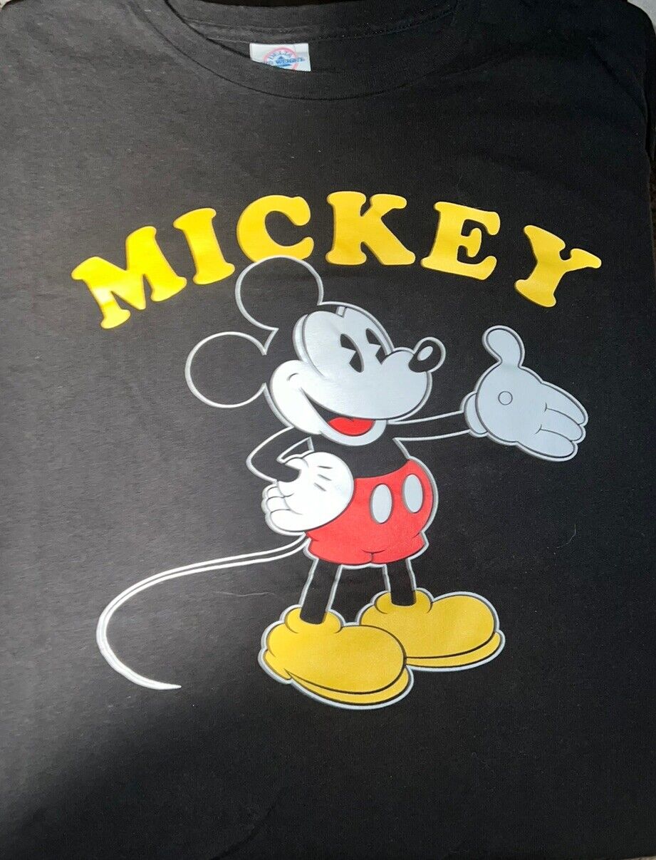 Mickey Mouse Black T-shirt Vintage Disney Shirt XL