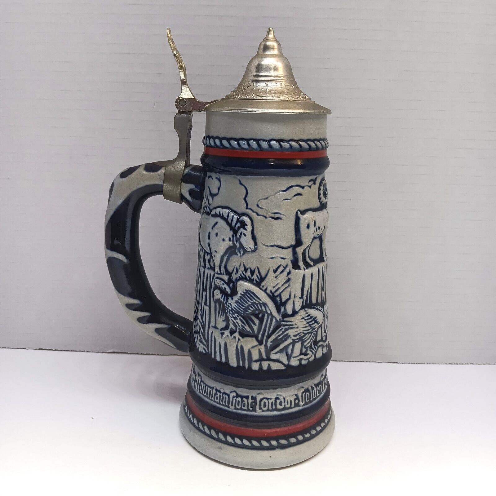 Vintage Avon lidded Beer Stein 1976 Made Handcrafted in Brazil Rocky Mountain 