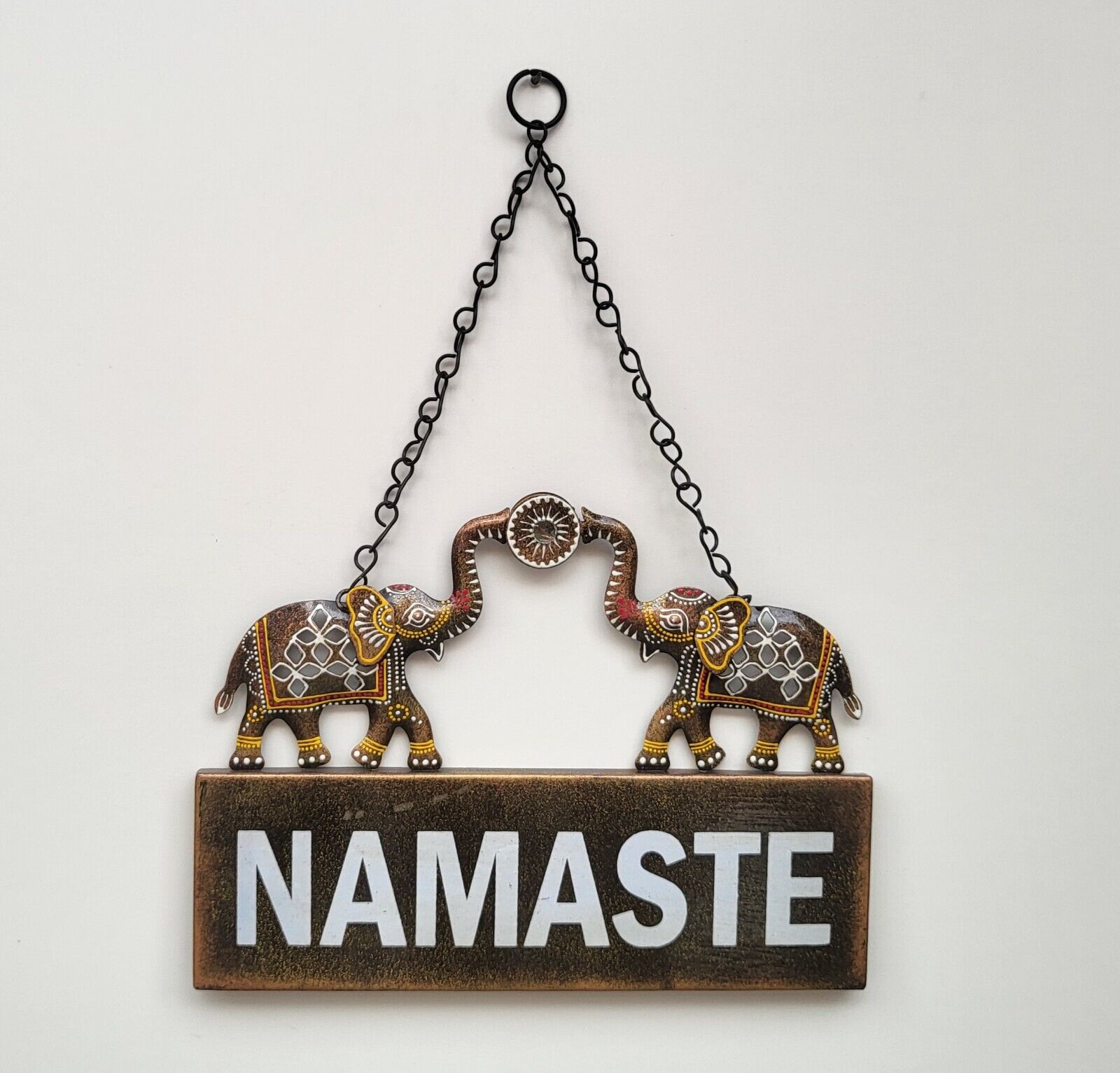 ELAEPHANT Namaste Wall Hanging Metal Handicraft Home Decor