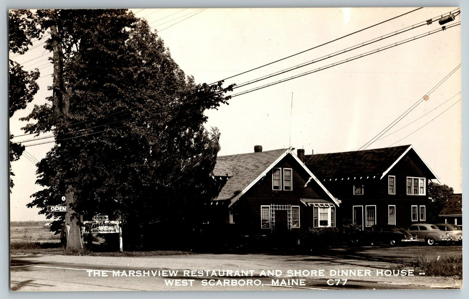 RPPC Vintage Postcard - Marshview Rest. & Shore Dinner House West Scarboro, ME