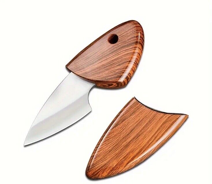 Camping Pocket Knife Wood Grain Style Stainless Steel