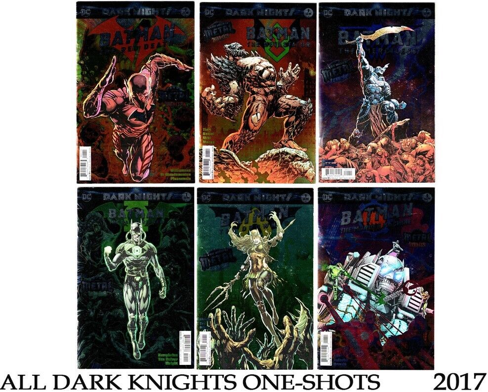 DARK NIGHTS BATMAN SET OF 6 ONE-SHOTS (2017)-FOIL COVERS- DARK NIGHTS METAL- VF+