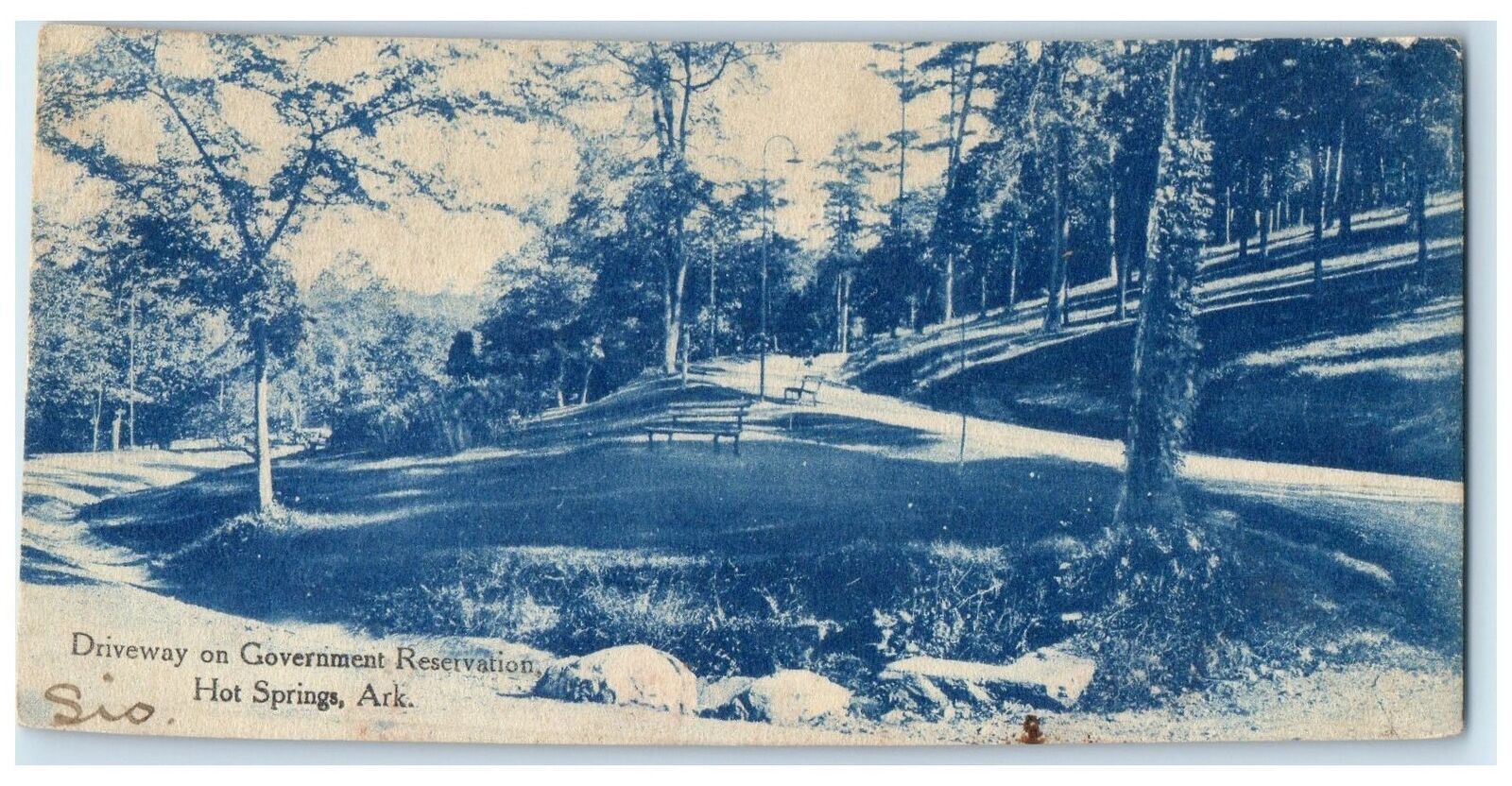 1903 Driveway On Government Reservation Road Hot Springs Arkansas AR Postcard