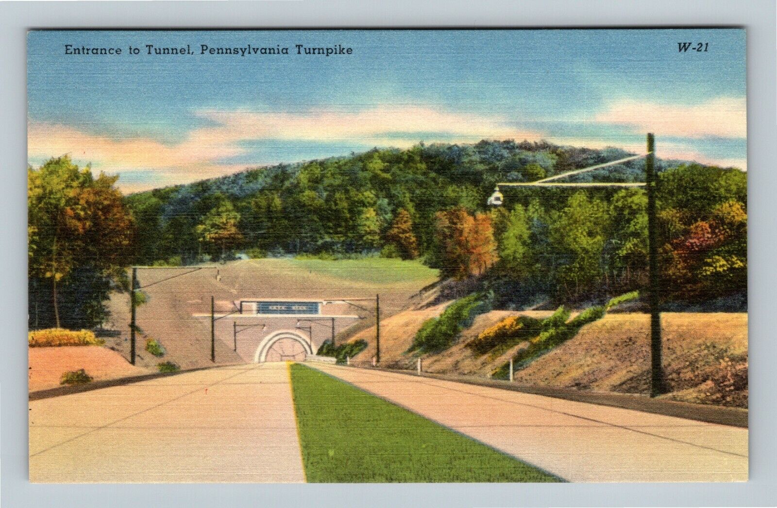 Turnpike PA, Entrance To Tunnel, Pennsylvania Vintage Postcard