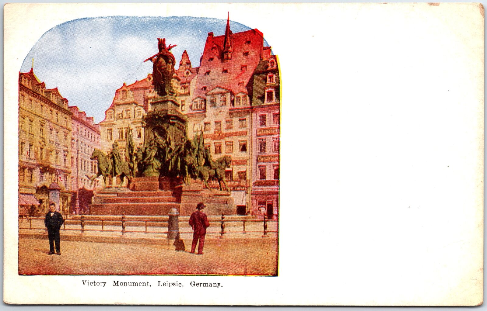 VINTAGE POSTCARD THE VICTORY MONUMENT AT LEIPZIG GERMANY c. 1910s