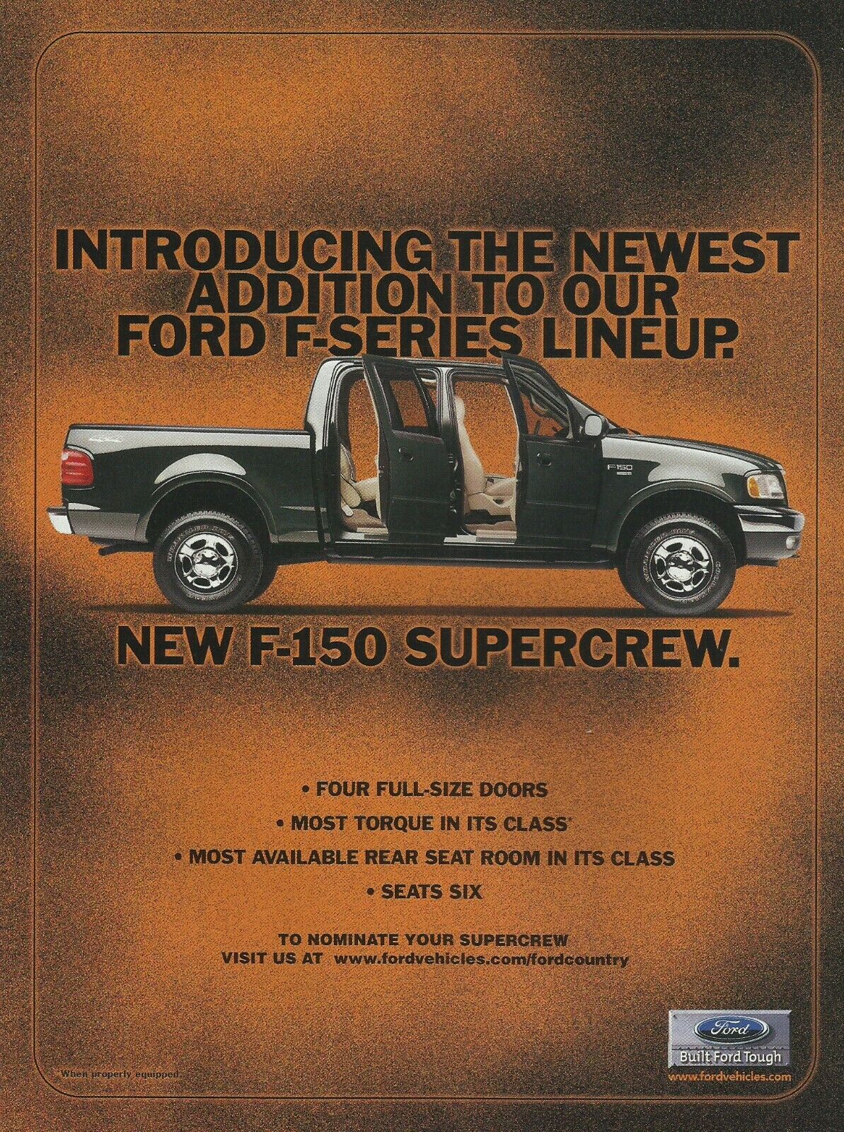 2000 Ford F-150 Supercrew F-Series Pickup Truck vintage Print Ad Advertisement