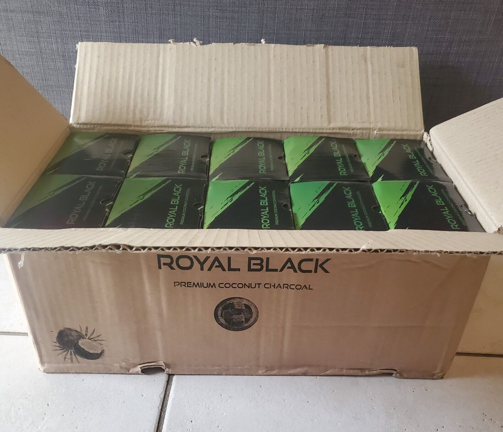 ROYAL BLACK Premium Coconut Charcoal Cubes 720 CT Ideal Quality For Hookah