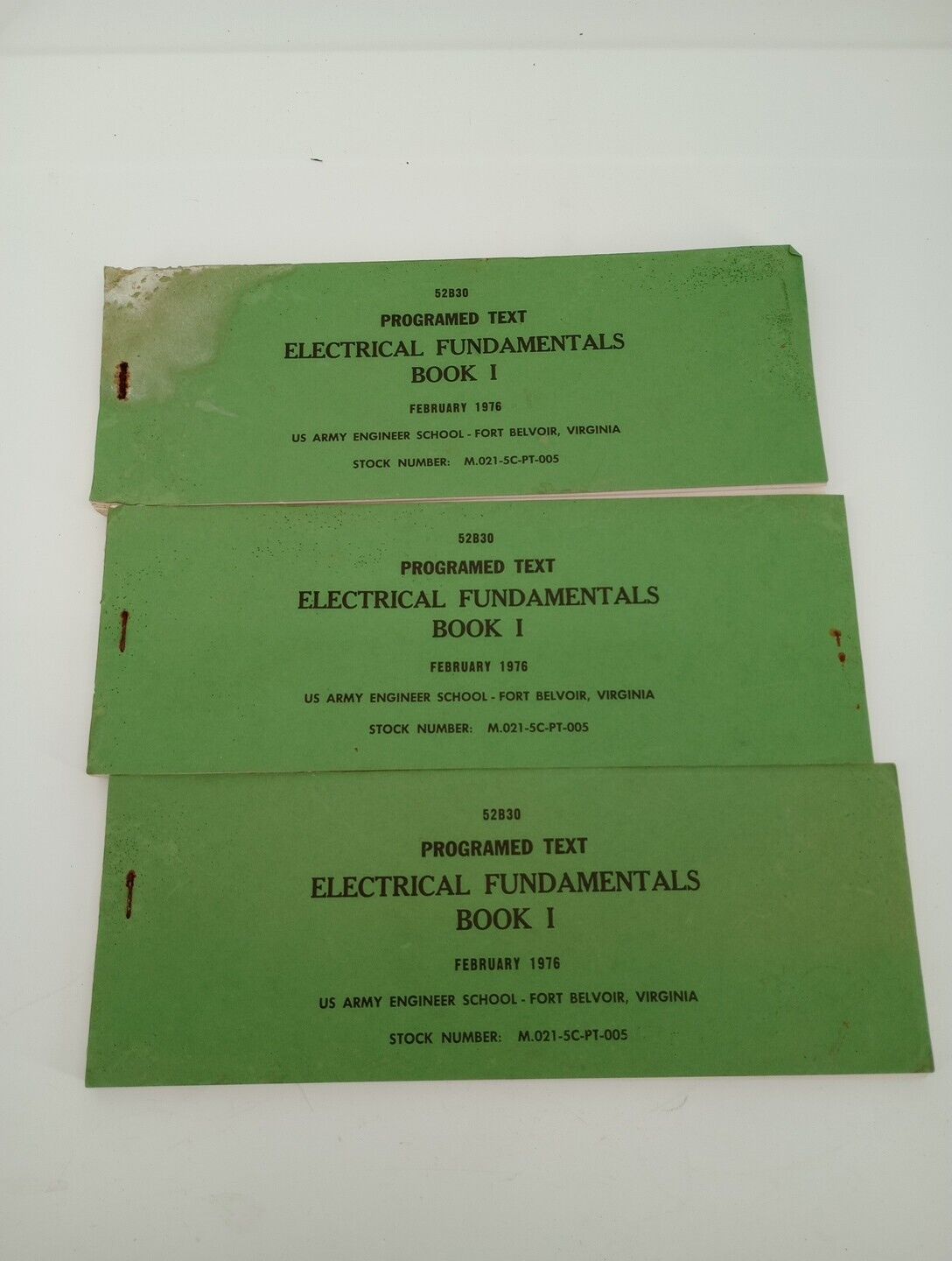 3 Vtg 1976 Us Army Engineer School Ft Belvoir Va Book 1 Electrical Fundamentals 