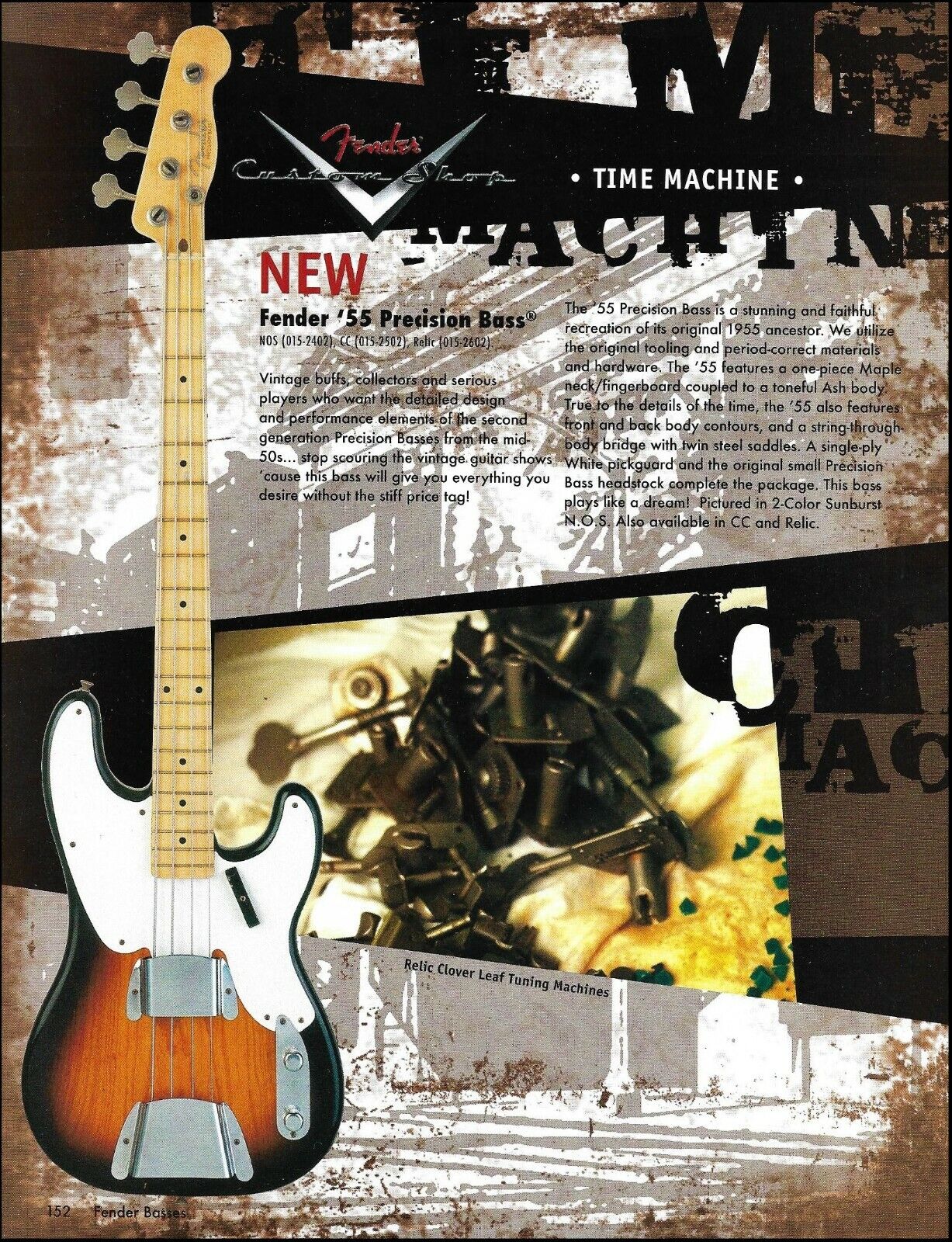 Fender Custom Shop Time Machine Series '55 Precision Bass guitar advertisement