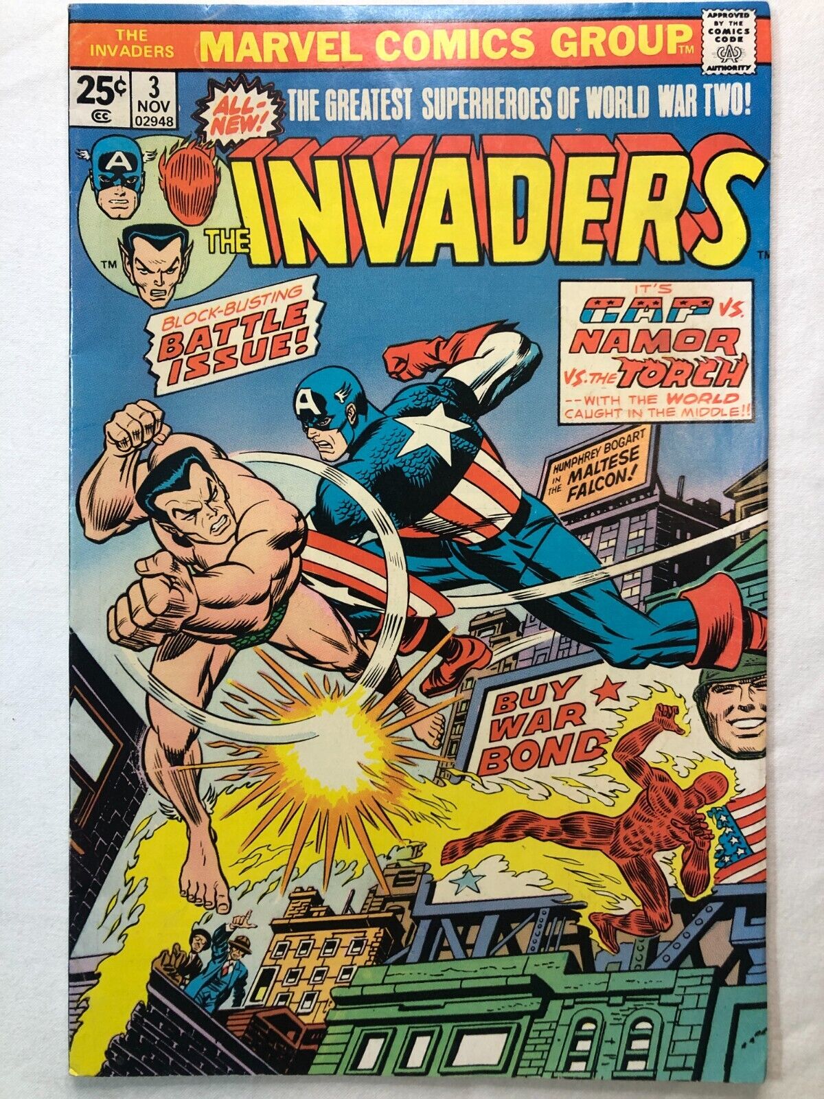 INVADERS #3 Marvel Comics 1975 Jack Kirby Cover Nice Condition