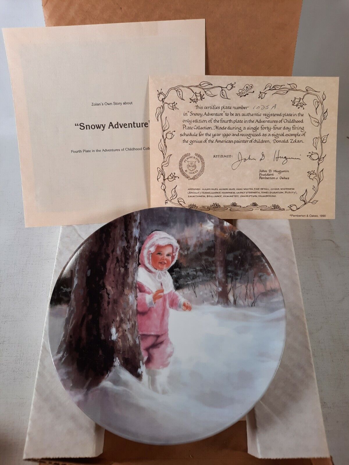 Backyard Discovery collector plate snowy adventure Collection Donald Zolan 1990
