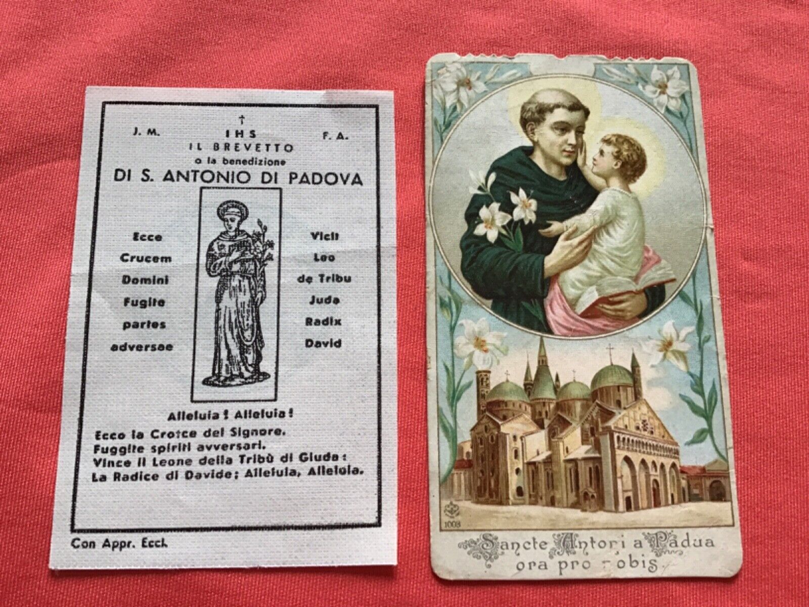Rarest relic Saint Anthony of Padua: for exorcism + holy card 1912 special offer