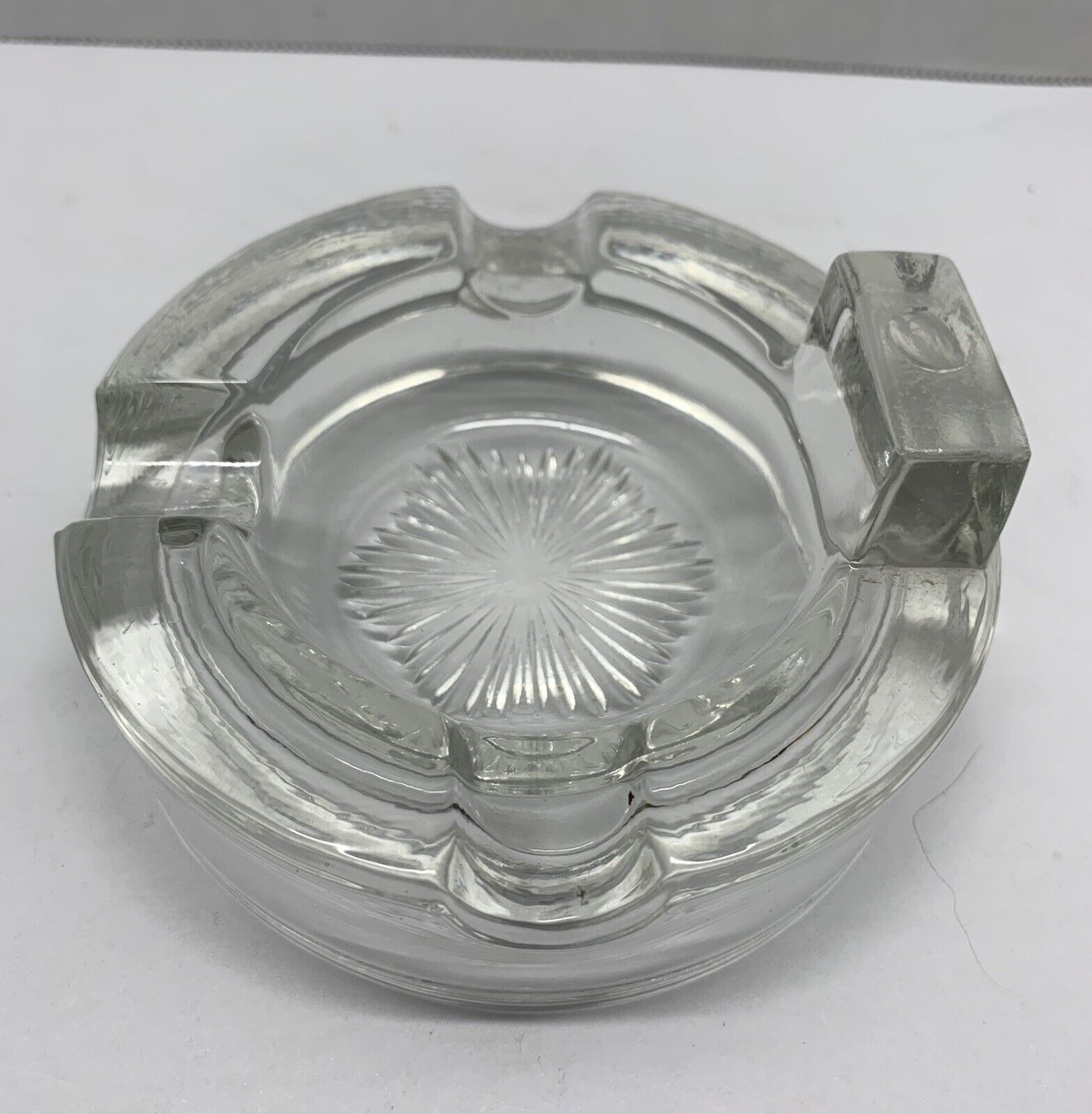 Nice VINTAGE Thick Glass Cigar Ashtray - LOOK