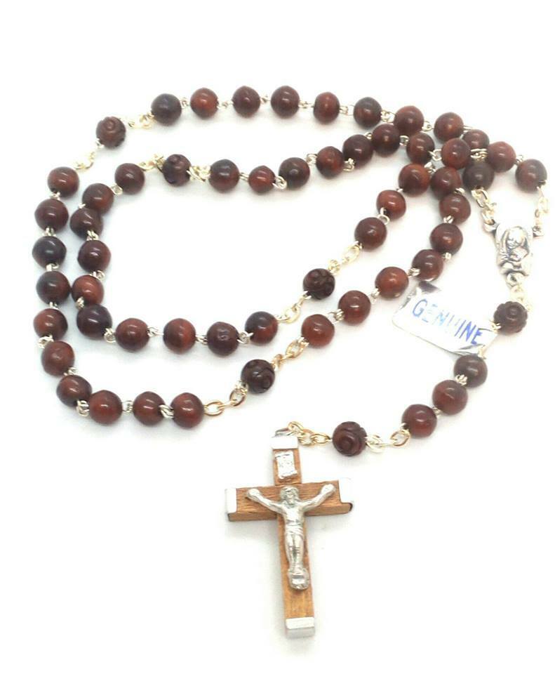 Genuine Coca Bead Rosary Beads - Made in Italy - Stamped Italy