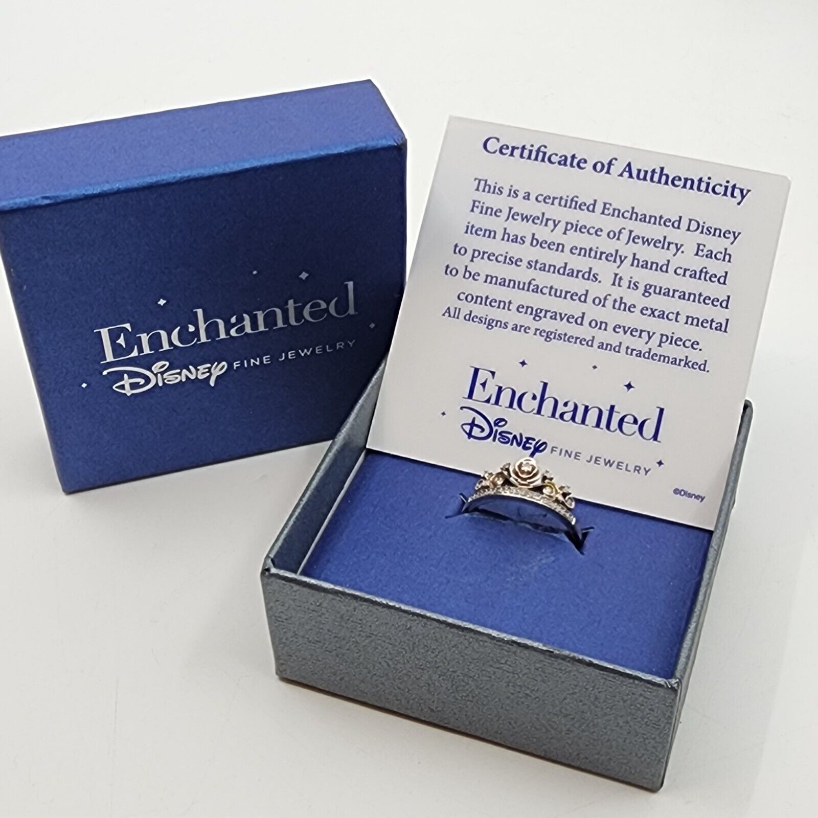 Disney Enchanted Princess Ring Sterling Silver 1/6 TW & 925 CROWN size 8.5