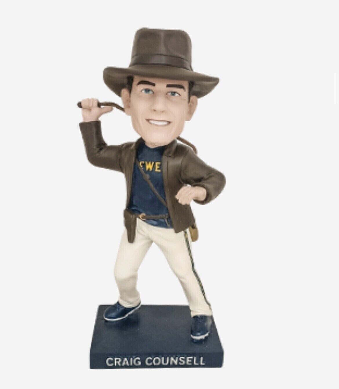 Craig Counsell Milwaukee Brewers Indiana Jones 2023 Bobblehead Limited New