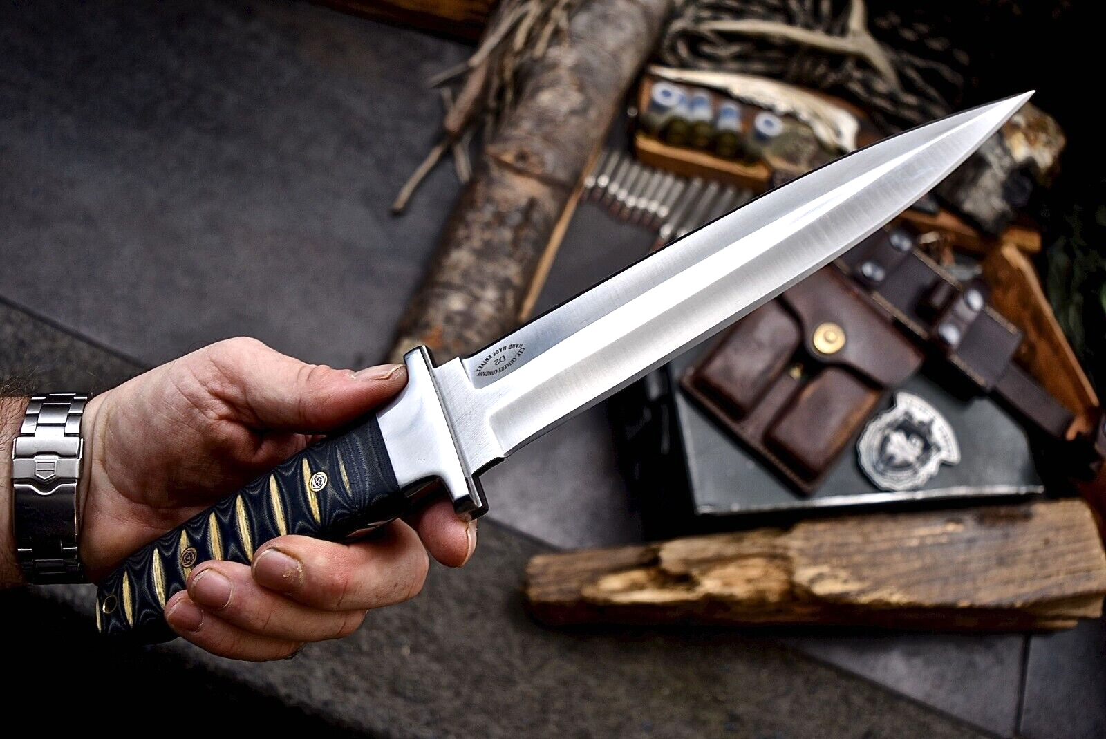 CFK Handmade D2 Custom WWII REPLICA TRENCH DAGGER TACTICAL OPERATOR Shiv Knife