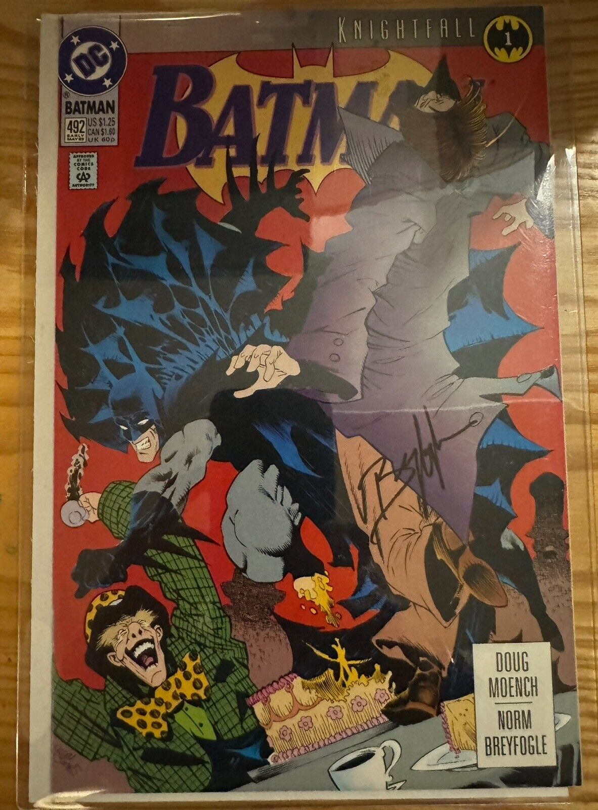BATMAN # 492 * KNIGHTFALL PART ONE * DC COMICS * -Autographed