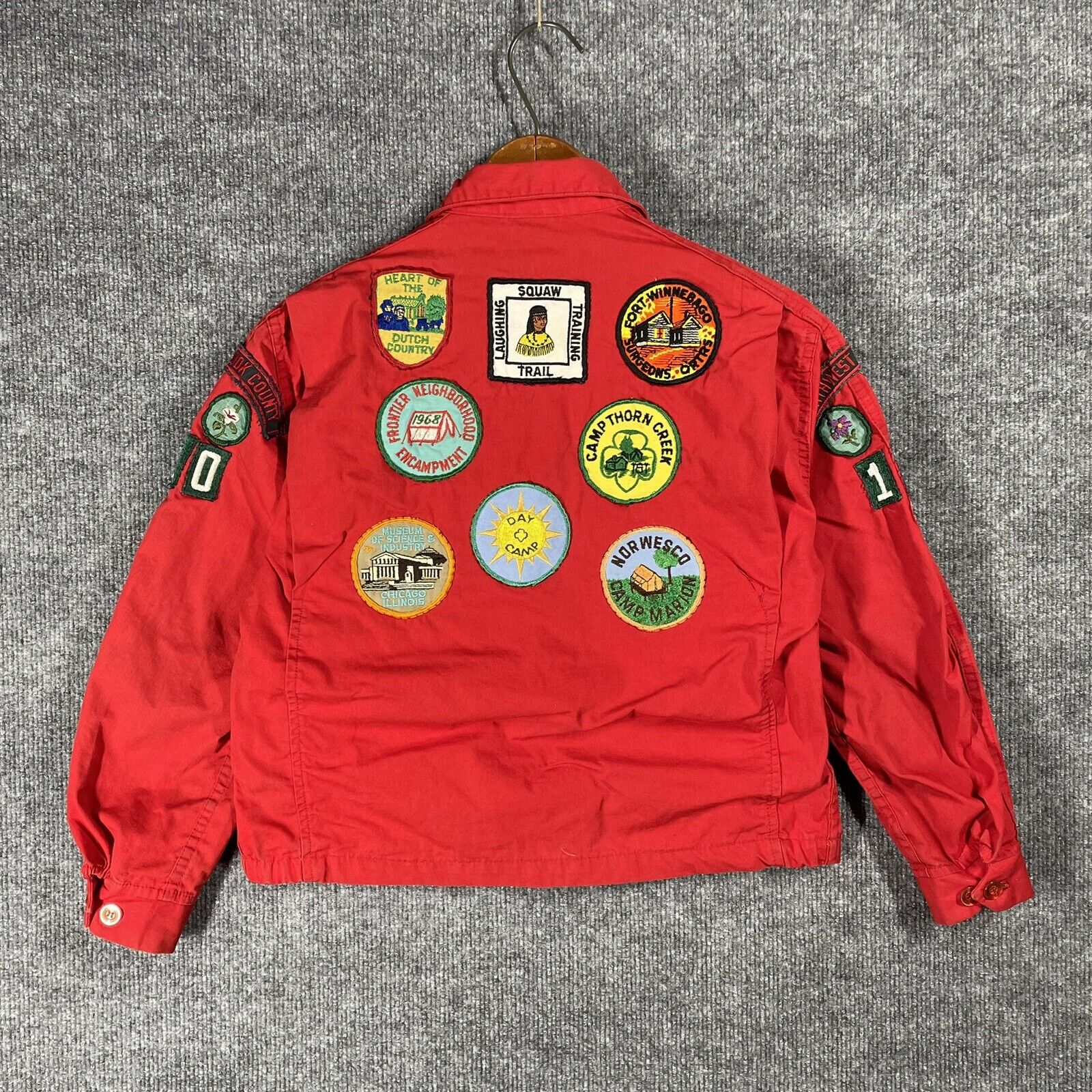 VINTAGE 50s 60s Girl Scout Souvenir Jacket Youth 14 Cook County Chicago Patch