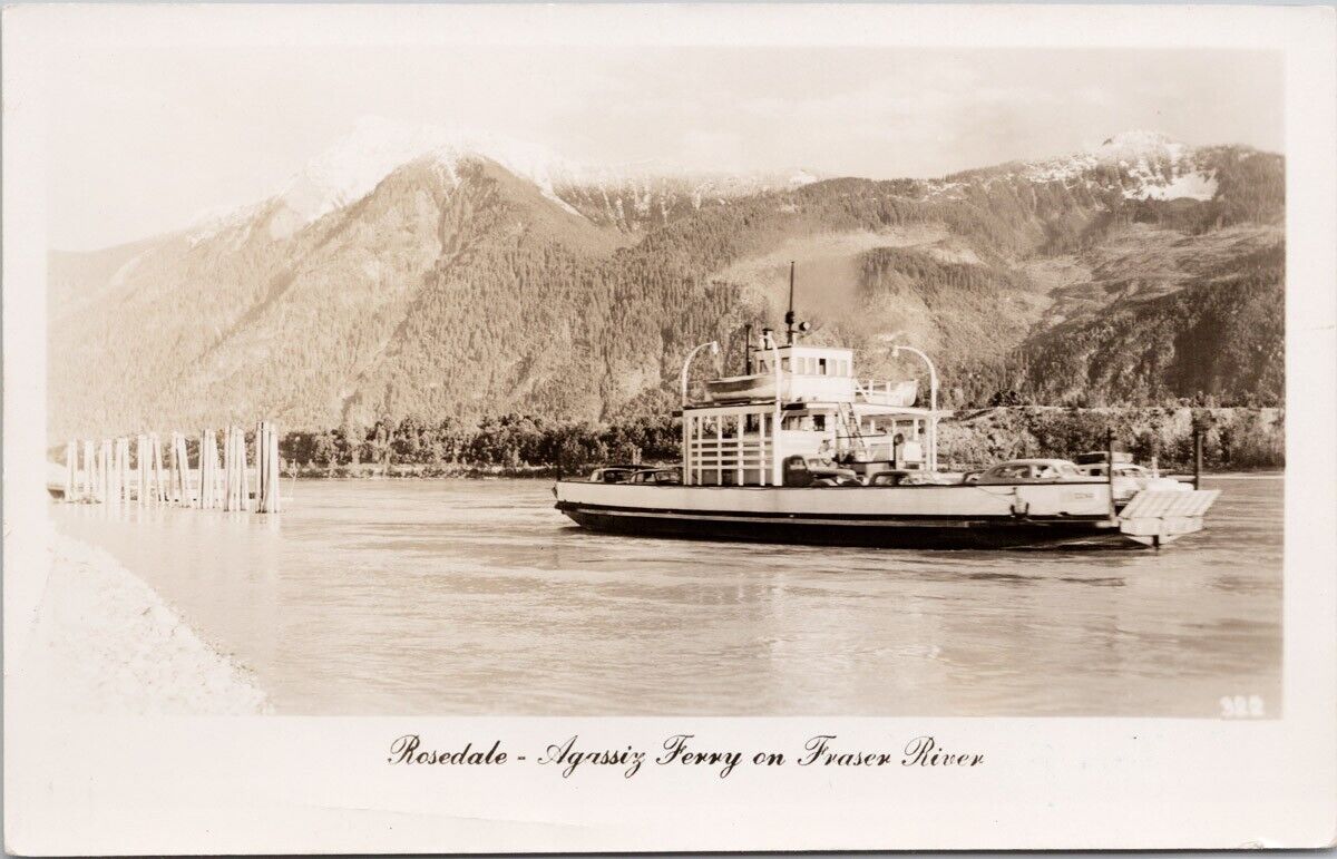 Rosedale Agassiz Ferry Fraser River BC British Columbia Scarce RPPC Postcard H41
