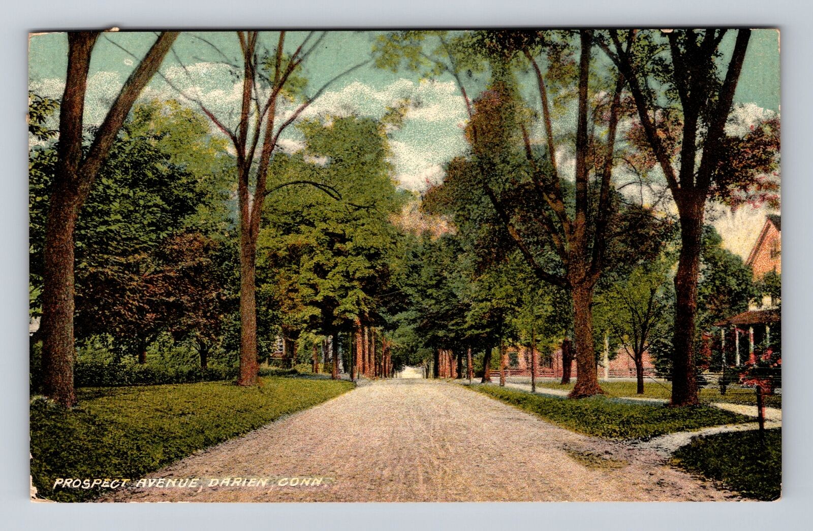 Darien CT-Connecticut, Prospect Avenue, Antique, Vintage c1911 Postcard