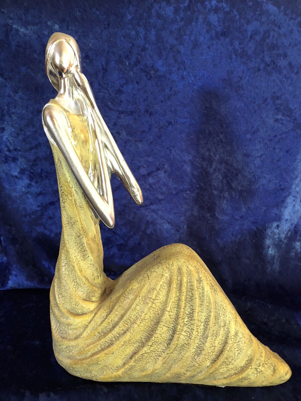 Unusual Stylized  Deco  Figurine Seated Woman