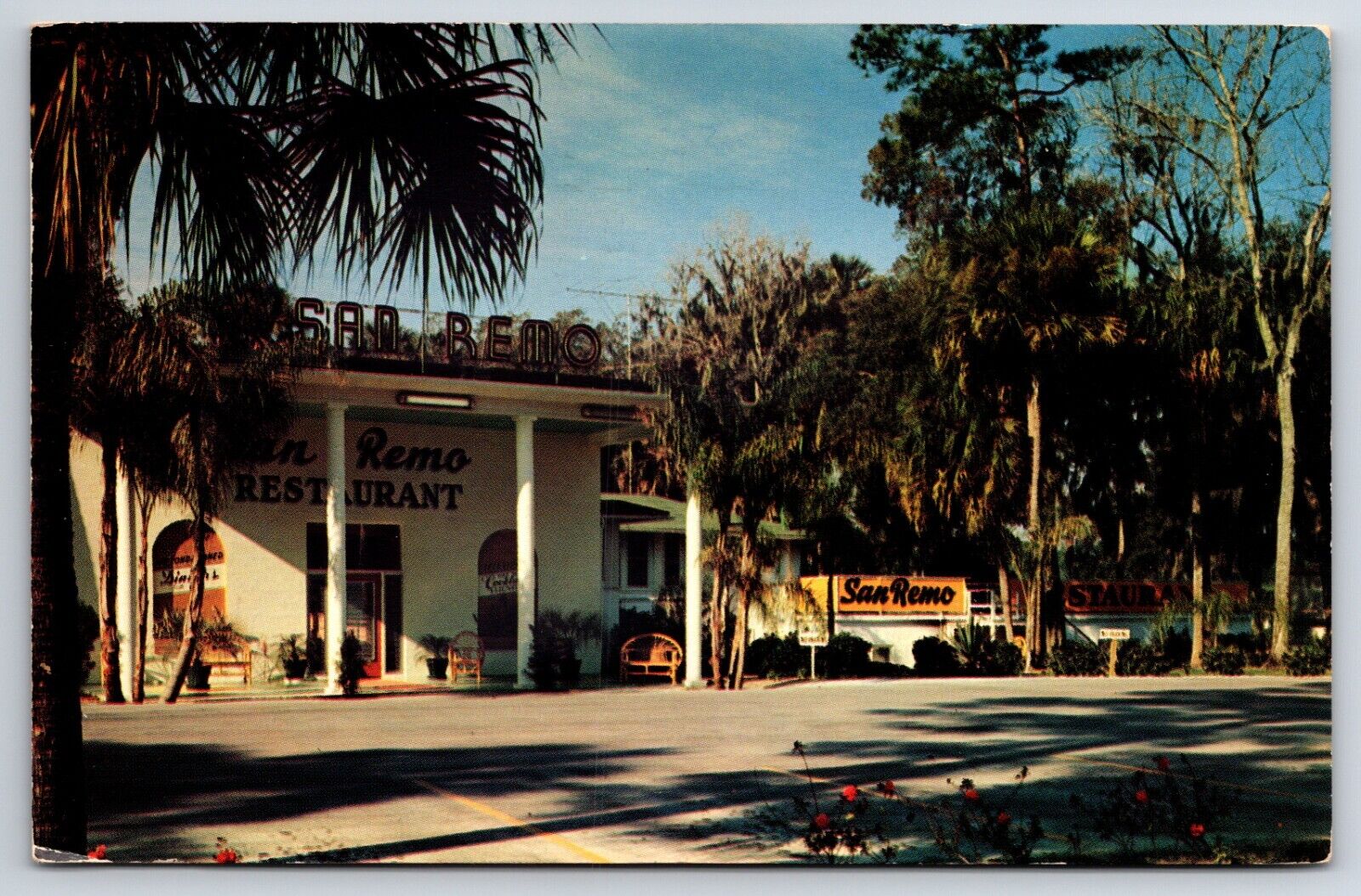 San Remo Restaurant 1956 Daytona Beach Florida FL US 1 Vintage Chrome Postcard