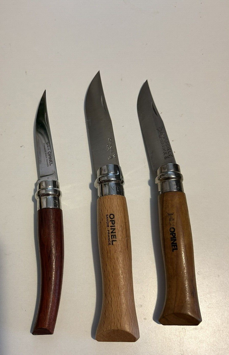 (Lot of 3) Opinel Knives Made in France, #9, #8 (2)- Great Condition