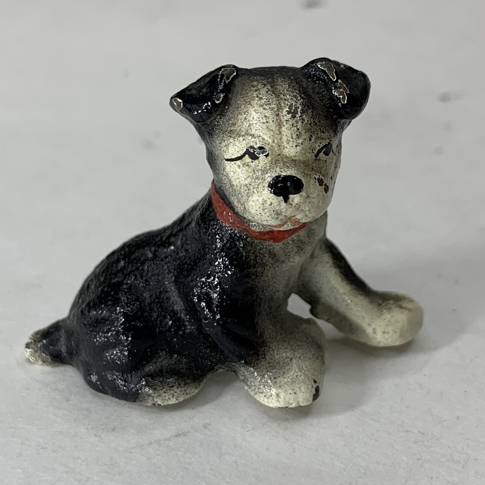 Antique Cast Iron Dog - Fido Terrier Statue Miniature Figure 1930's