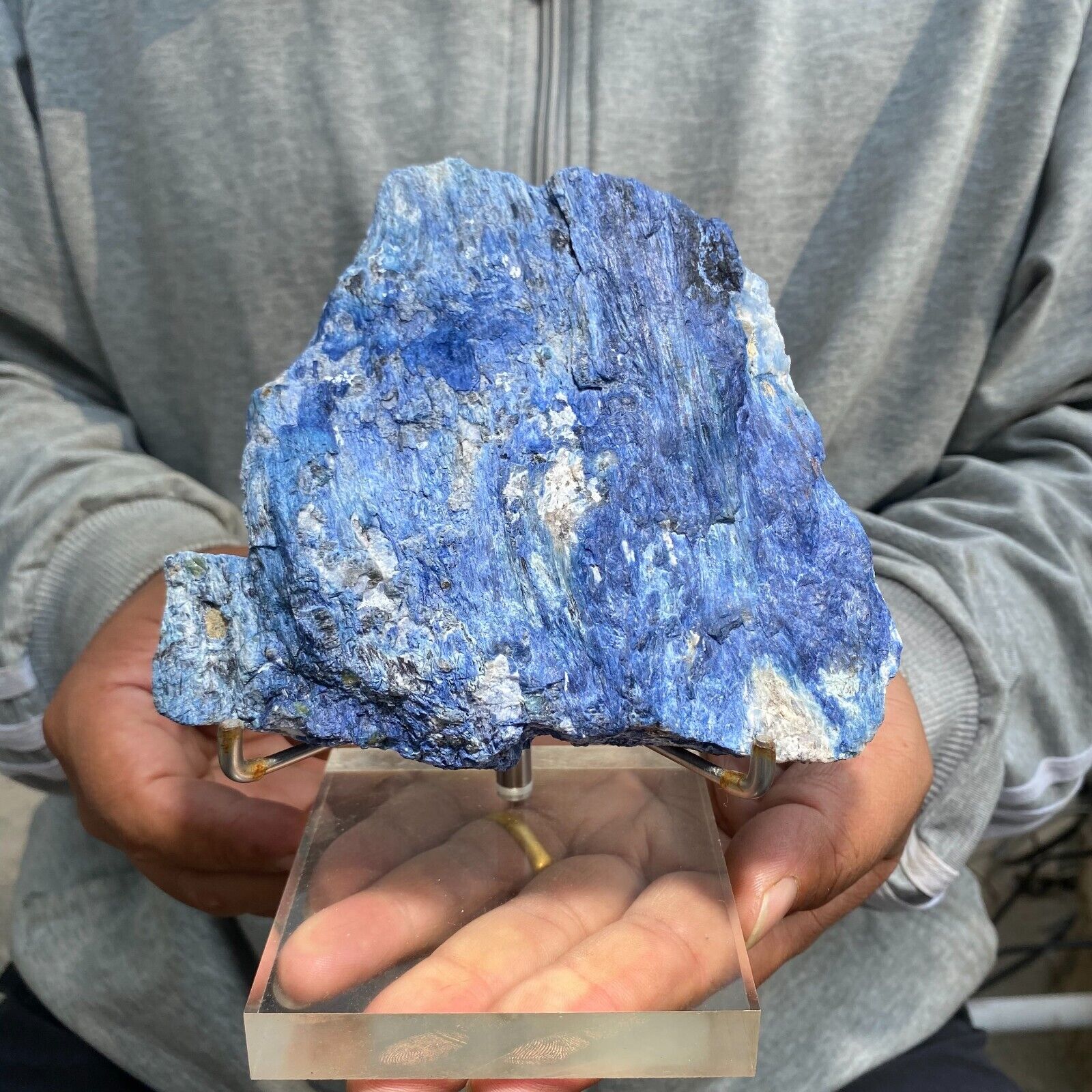 665g Large Dumortierite Blue Fibrous Gemstone Crystal Rare Raw Healing Specimen