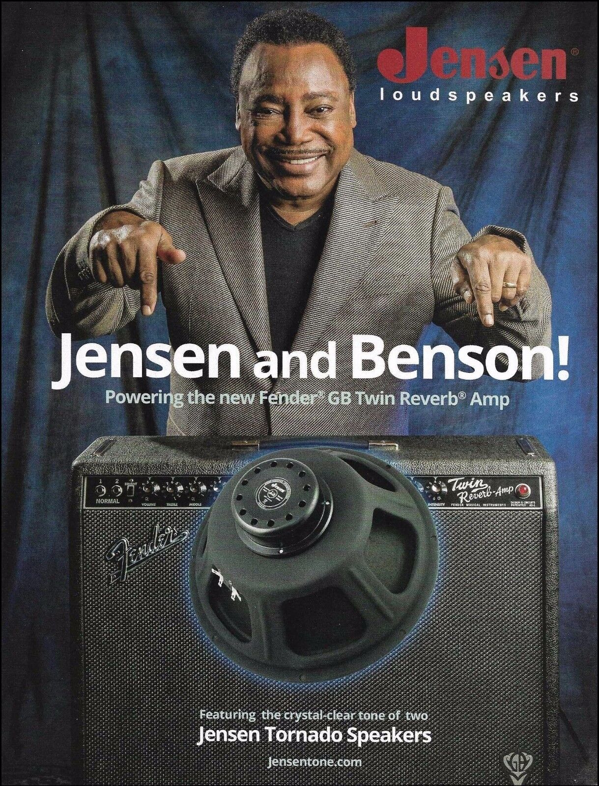 George Benson Jensen Tornado Speakers in Fender GB Twin Reverb Amp 8 x 11 ad