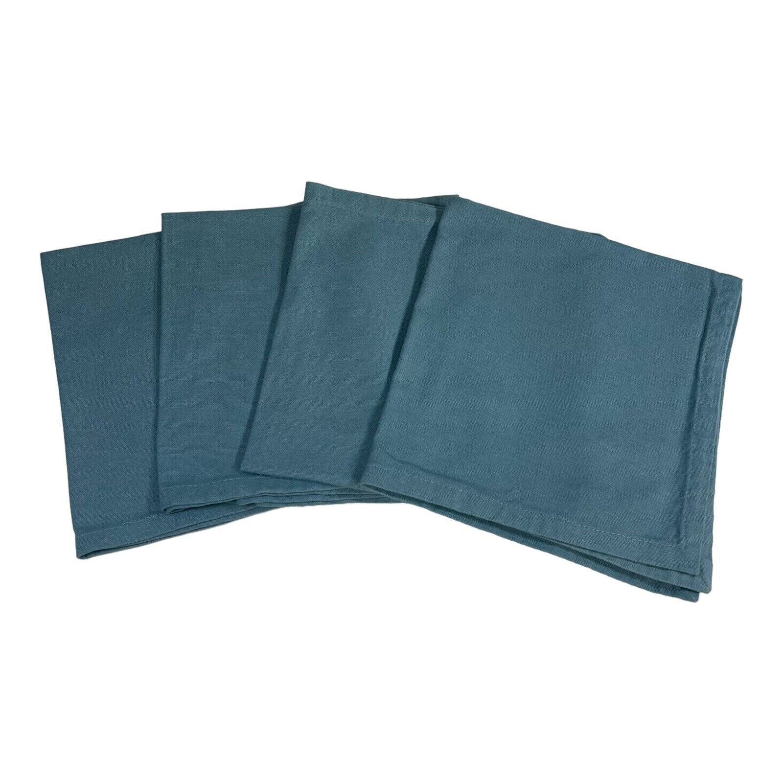 Set Of 4 Blue 100% Cotton Cloth Napkin Lot Country Cottage Core  16.5”