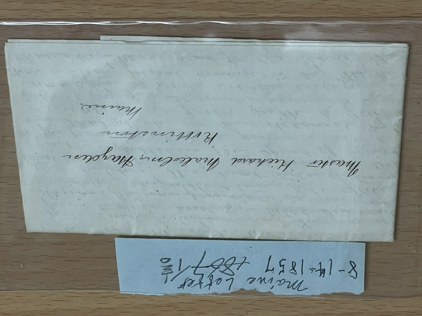 1857 antique handwritten letter from maine