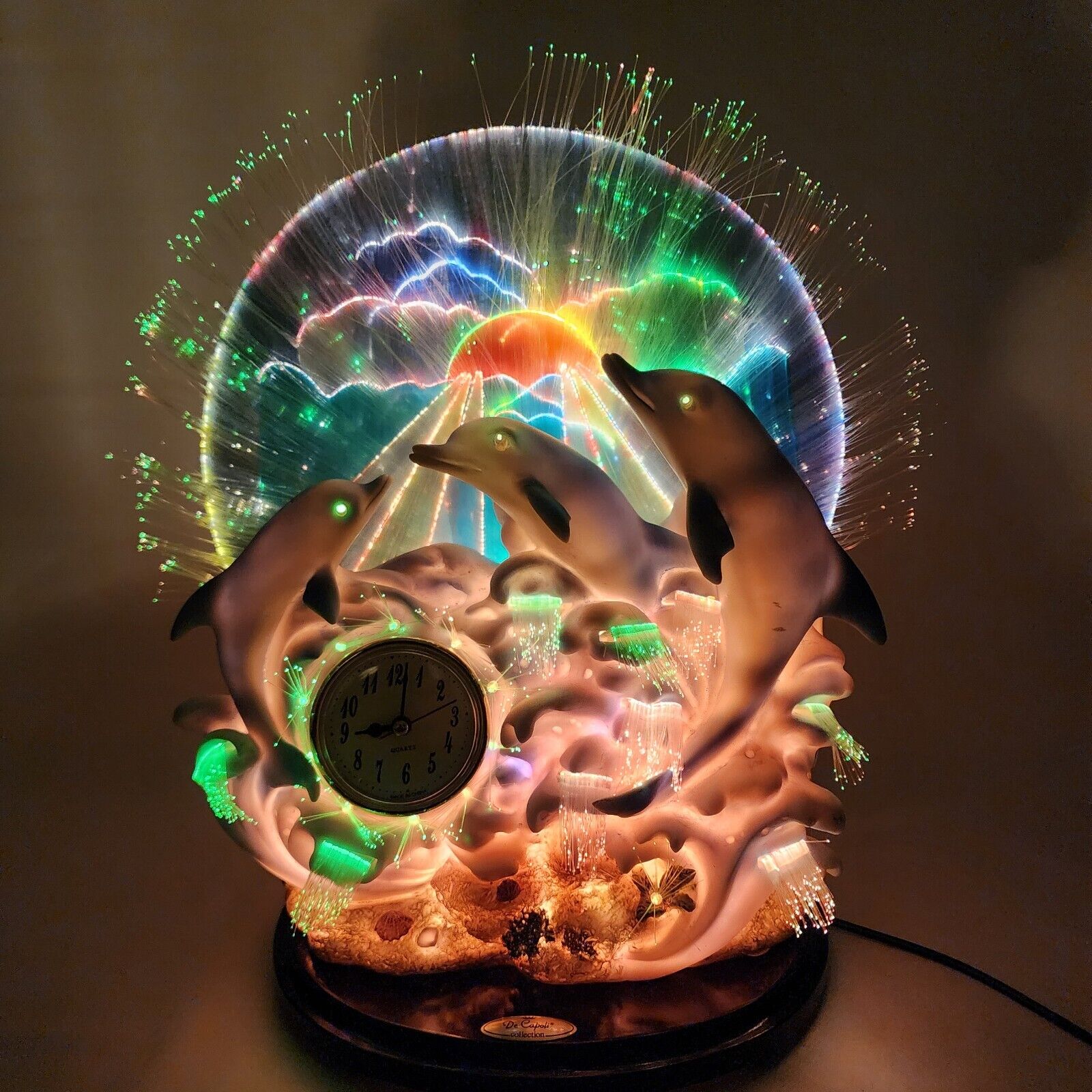 Fully Restored De Capoli Lighted Collection Fiber Optic Dolphins Wave 12\
