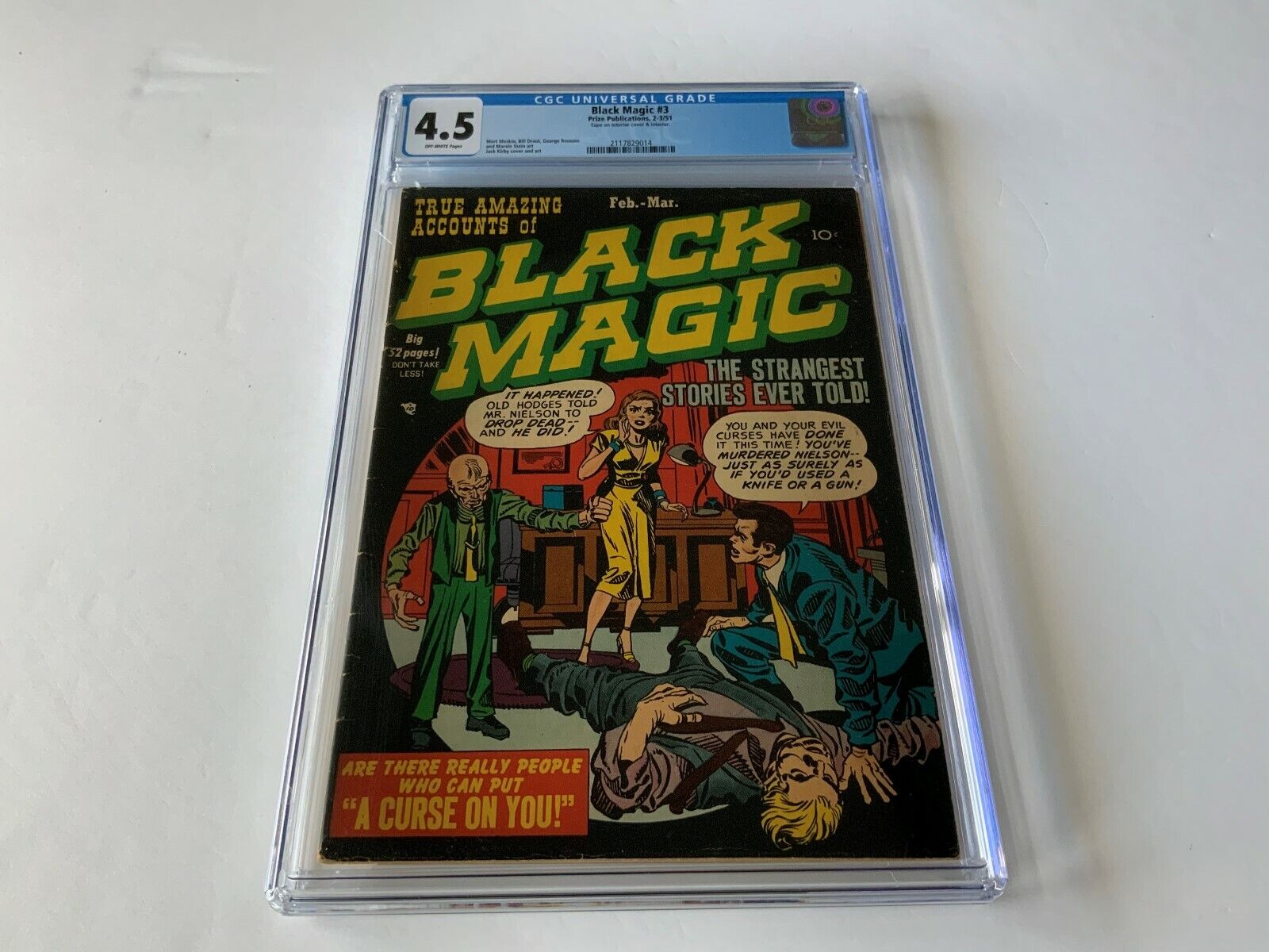 BLACK MAGIC 3 CGC 4.5 PRE CODE HORROR JACK KIRBY PRIZE COMICS 1951