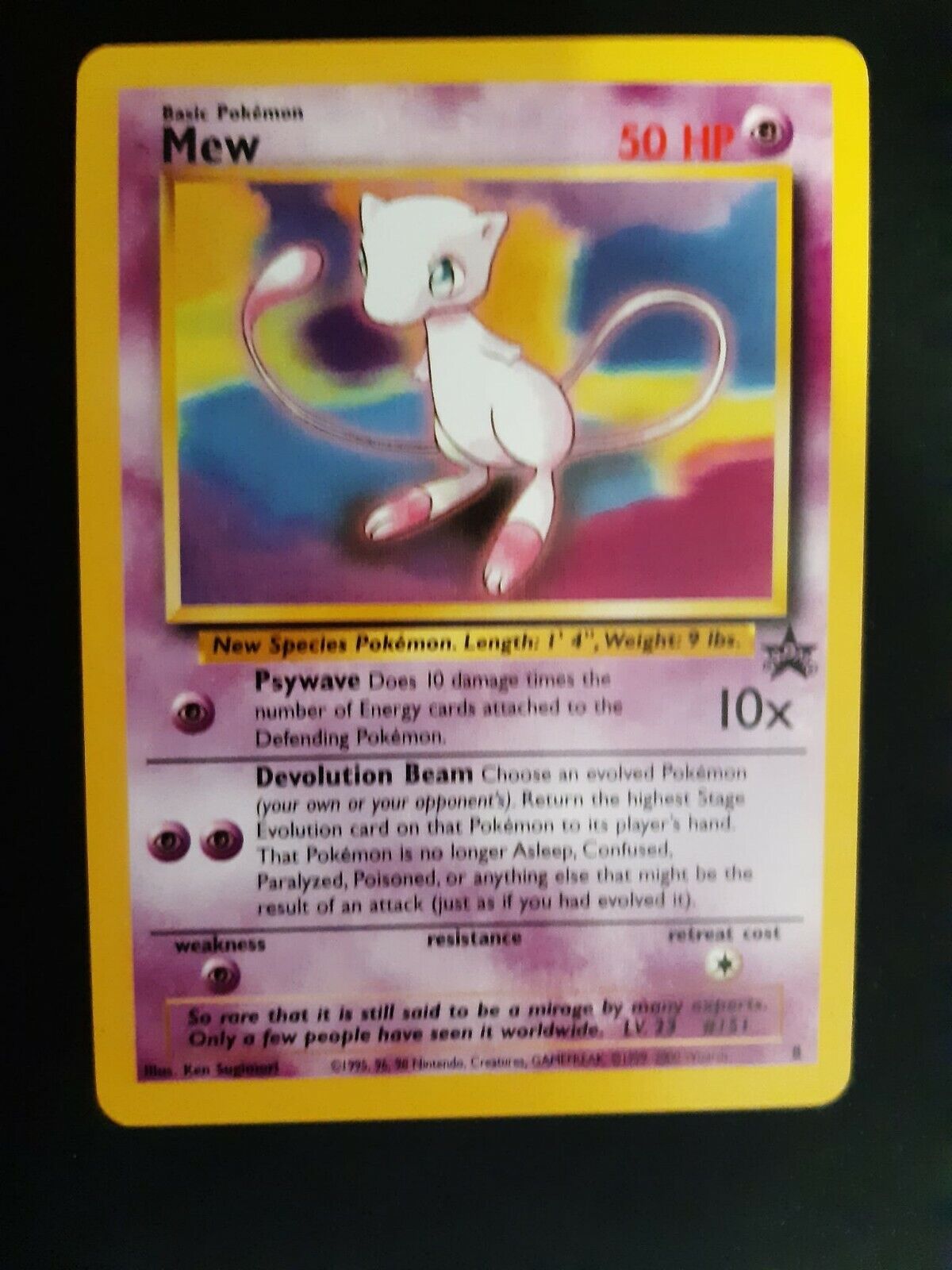1999 - 2000 Mew #8 Black Star Promo Pokemon Card Non Holo NM