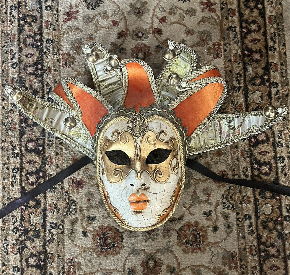 Vintage full face Venezian Hand Made Mask Made In Italy