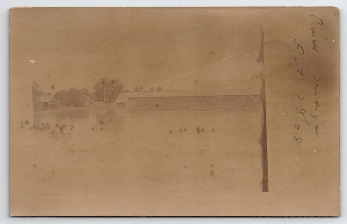 Fayetteville NC RPPC Flooded Clarendon Bridge 1908 Real Photo Postcard U28