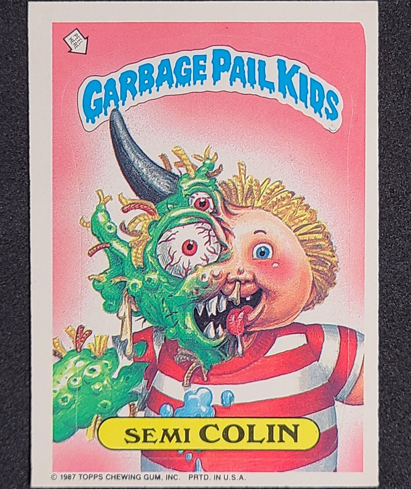 1987 Topps Semi Colin No Card Number Error GPK Sticker 355b