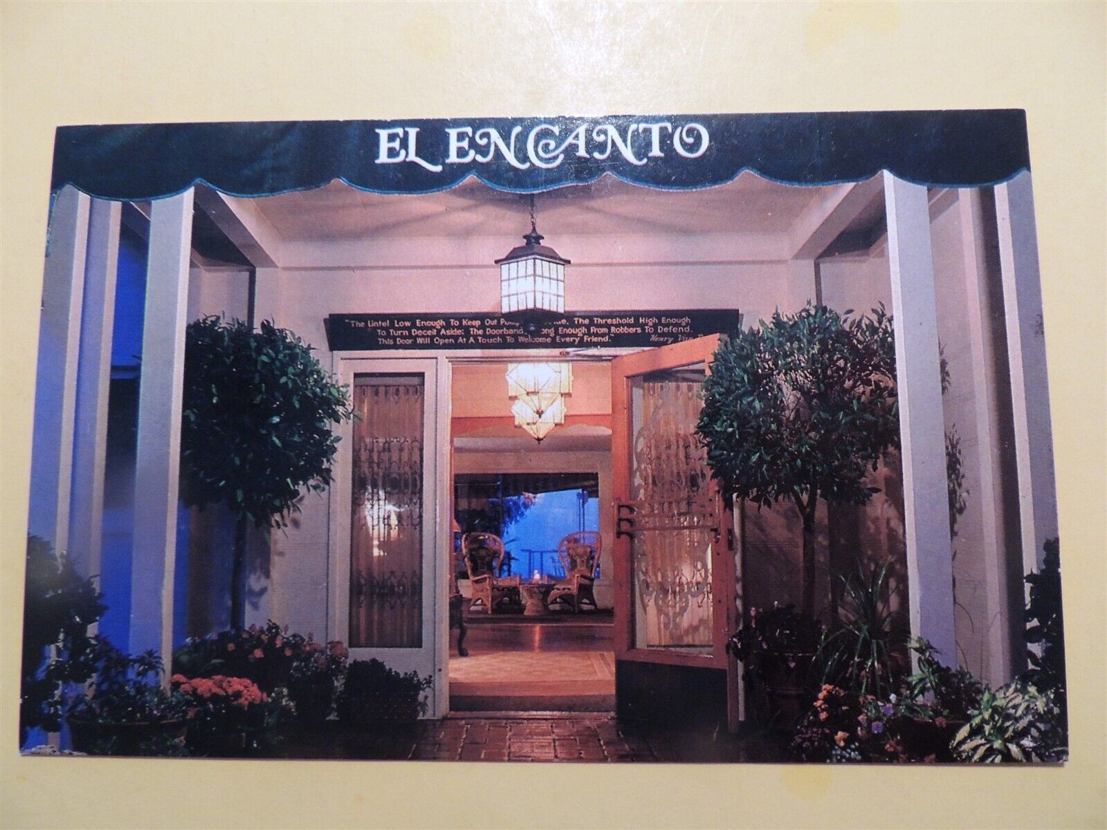 El Encanto Hotel & Garden Villas Santa Barbara California vintage postcard 