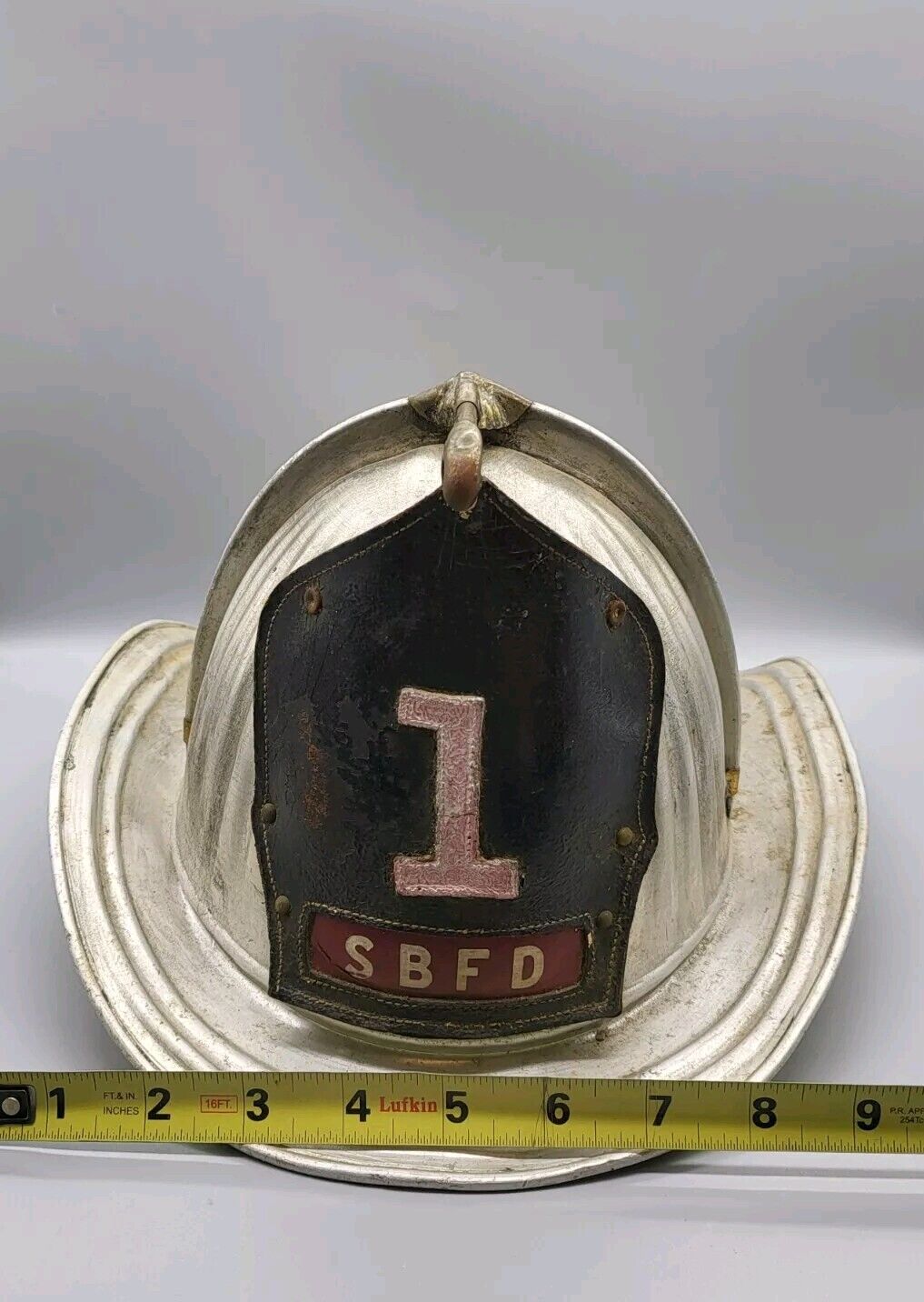 Vintage Cairns  Brothers  Firefighter Fire Helmet SBFD Leather / Metal 