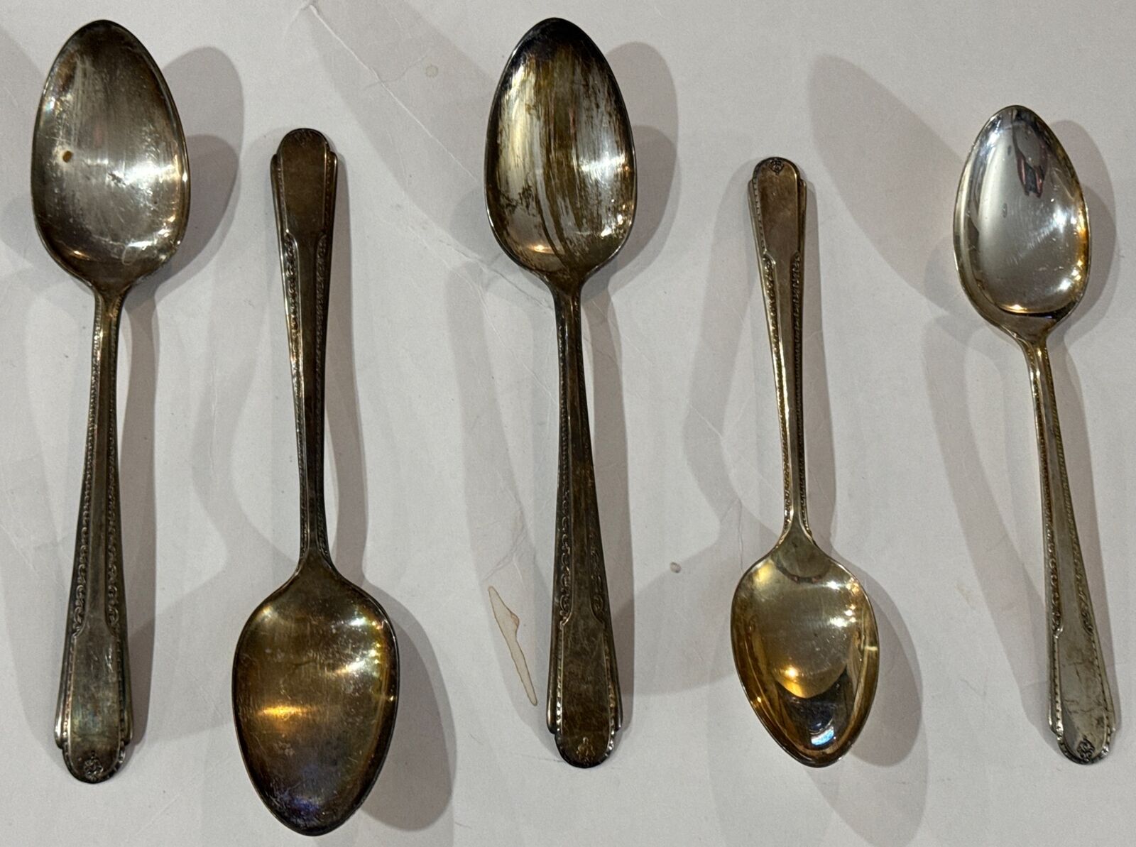 1930\'s Silver Plate Gorham CAVALIER Flatware 3 Table Spoons 2 Desert Spoons