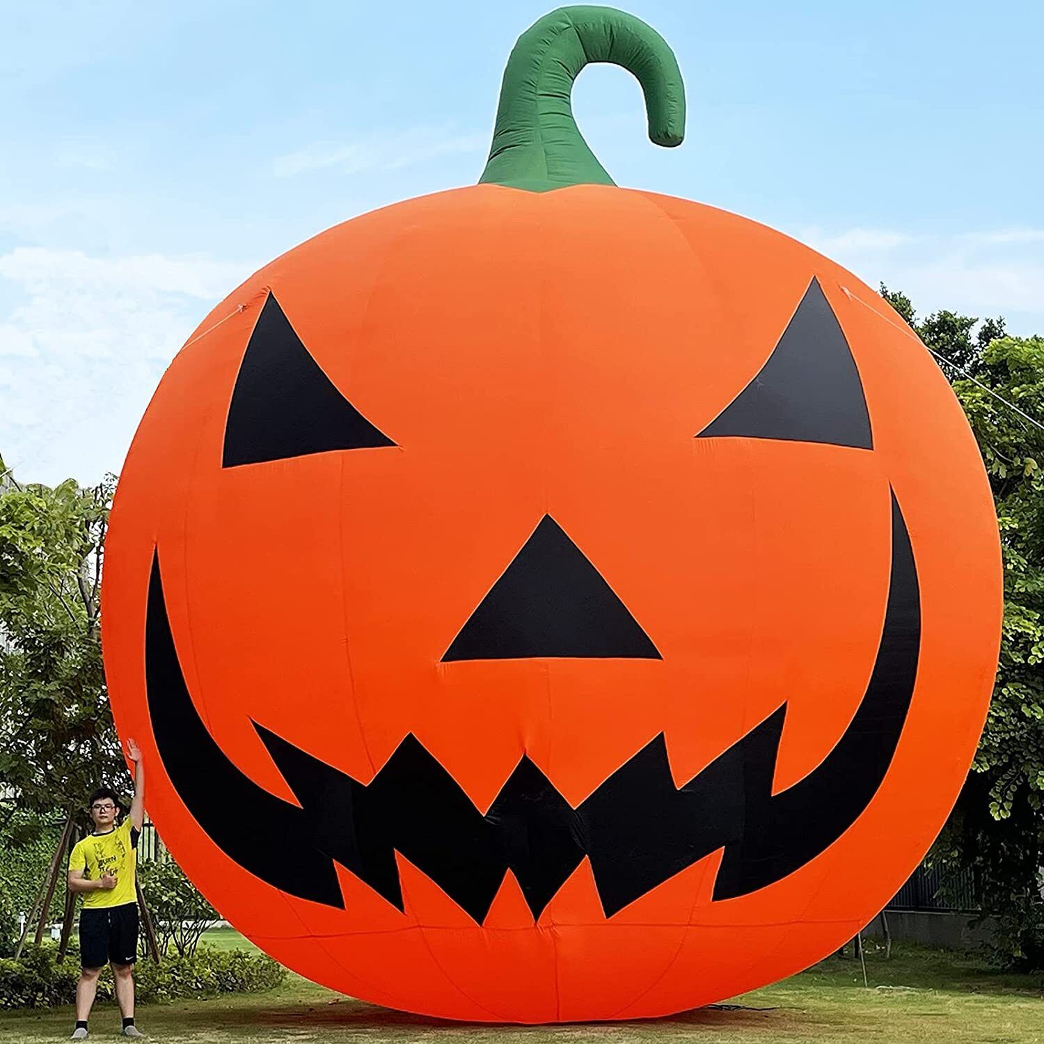 Giant 26Ft Lighted Premium Halloween Inflatable Pumpkin Decorations with Blower 