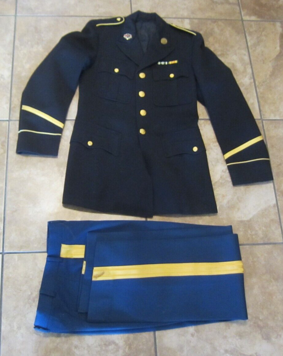 U.S. Military Dress Uniform Coat Jacket 38R Pants 31L Gold Buttons