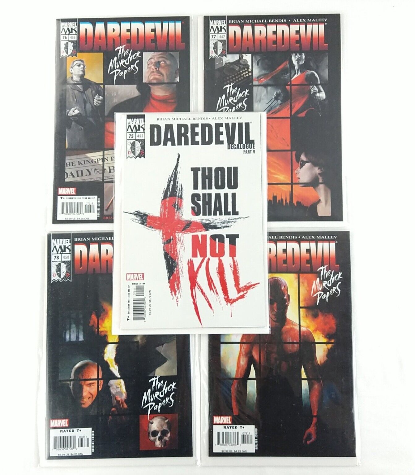 Daredevil #75 76 77 78 79 Lot 2005 Marvel Knights Comics Brian Michael Bendis