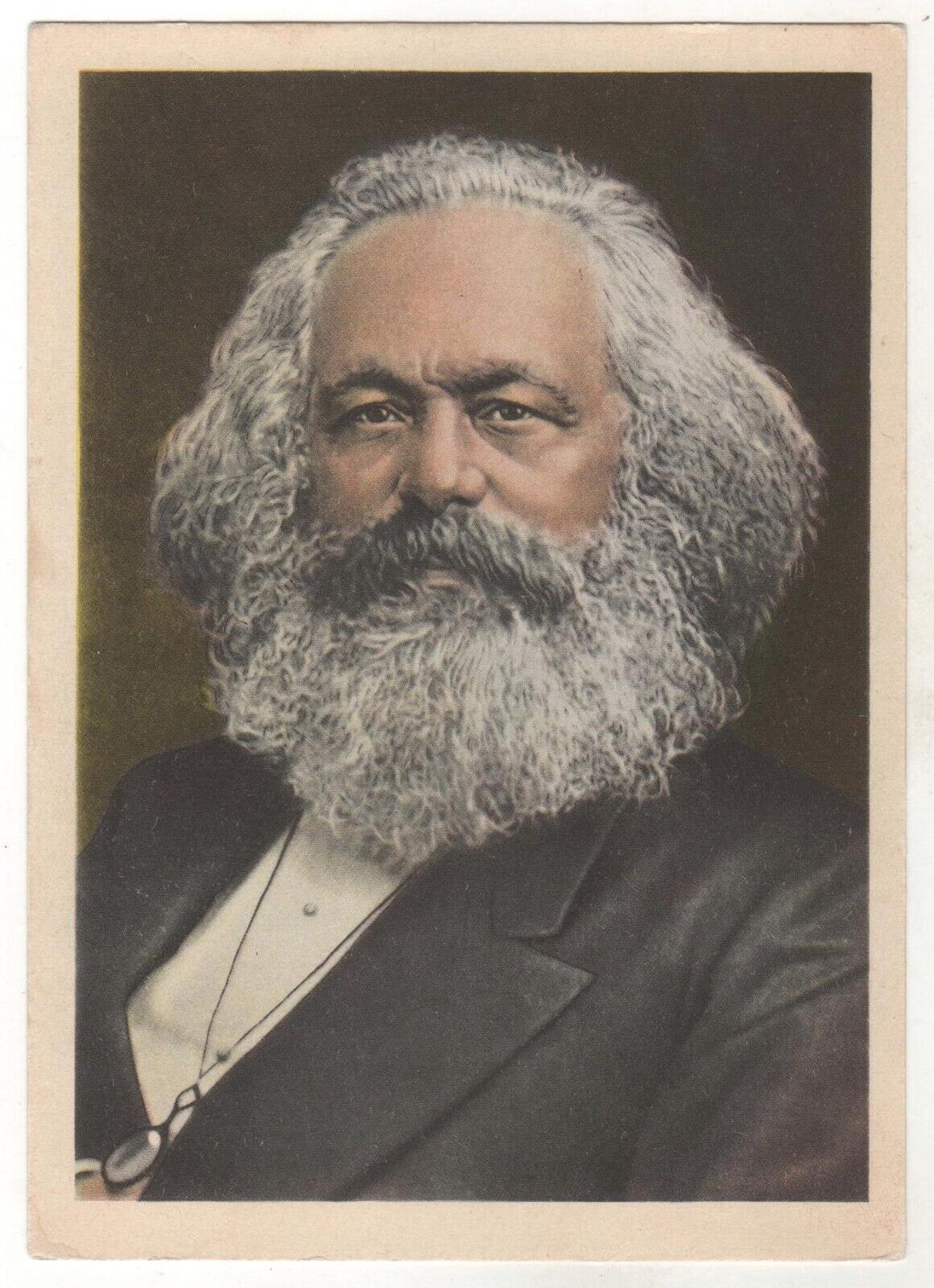 1959 KARL MARX Portrait. German philosopher sociologist OLD Russian Postcard