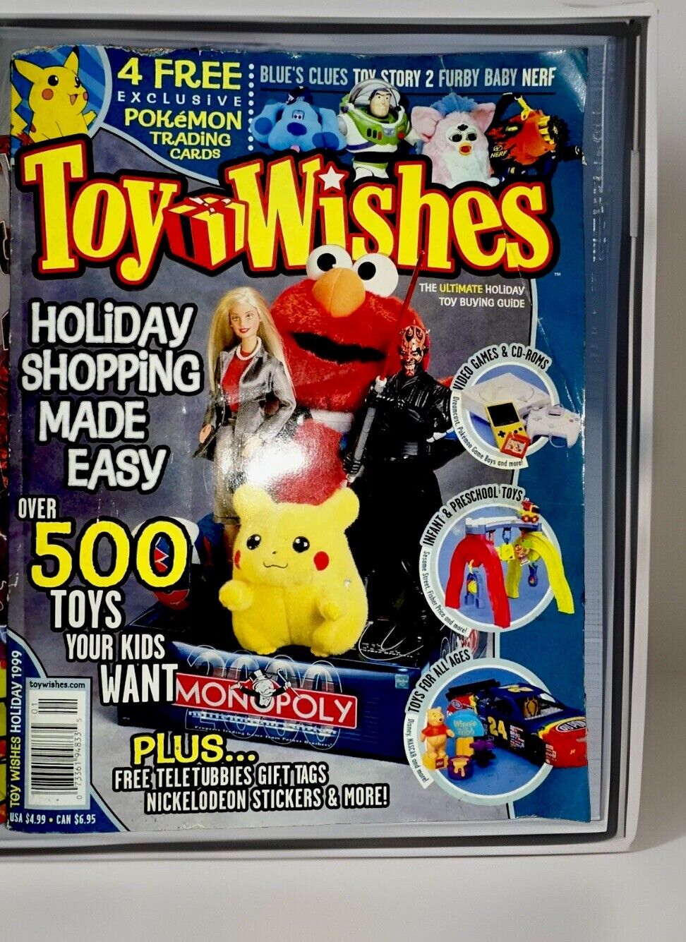 Toy Wishes Magazine 1999 with 4 Exclusive Pokémon Cards New/Not Cut And More